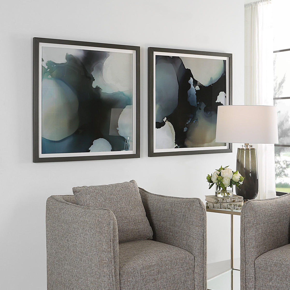 Uttermost Telescopic Abstract Framed Prints, Set/2.