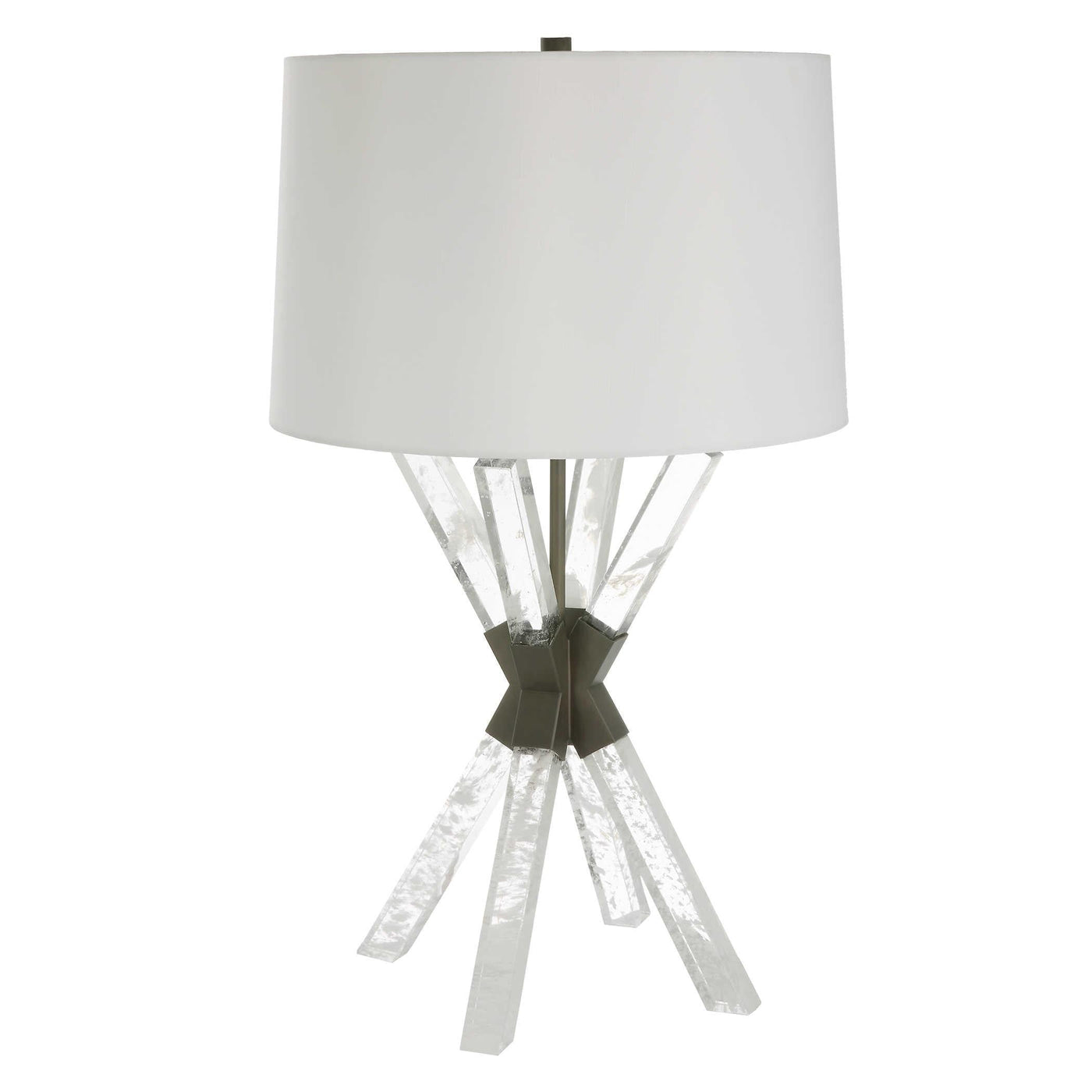 Uttermost Lighting Black Label Double Cross Table Lamp - Manmade Quartz House of Isabella UK