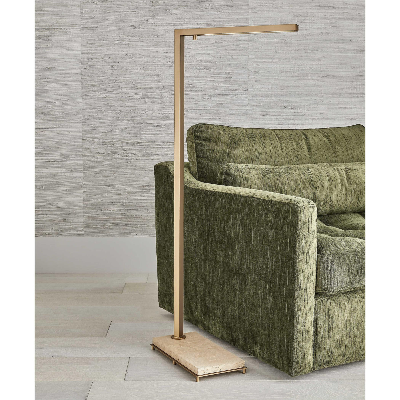 Uttermost Lighting Black Label Illume Floor Lamp - Travertine/brass House of Isabella UK