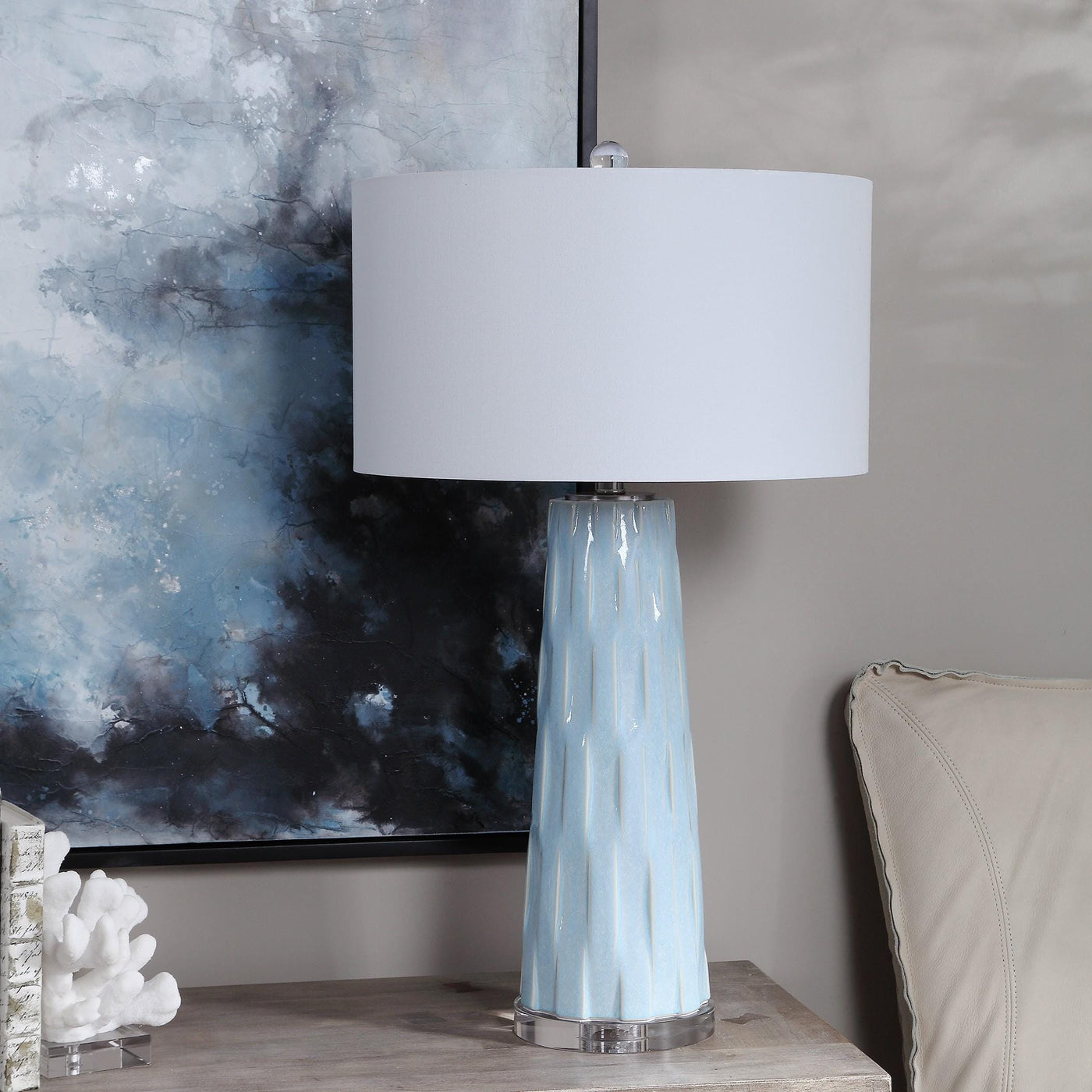 Uttermost Lighting Uttermost Brienne Light Blue Table Lamp House of Isabella UK