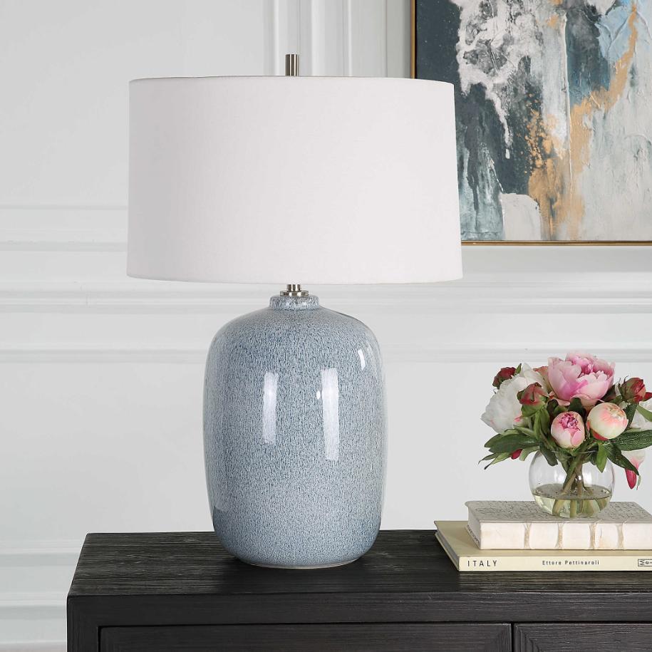 Uttermost Jubilee Sky Blue Table Lamp.