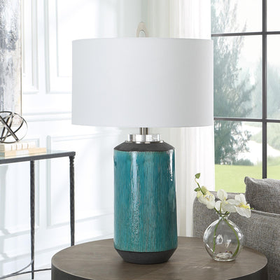 Uttermost Lighting Uttermost Maui Aqua Blue Table Lamp House of Isabella UK