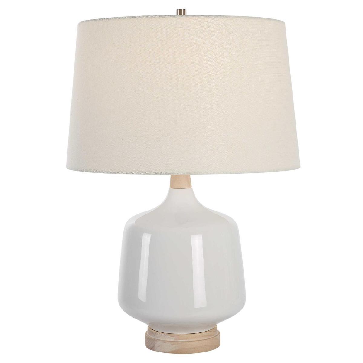 Uttermost Lighting Uttermost Opal Gloss White Table Lamp House of Isabella UK