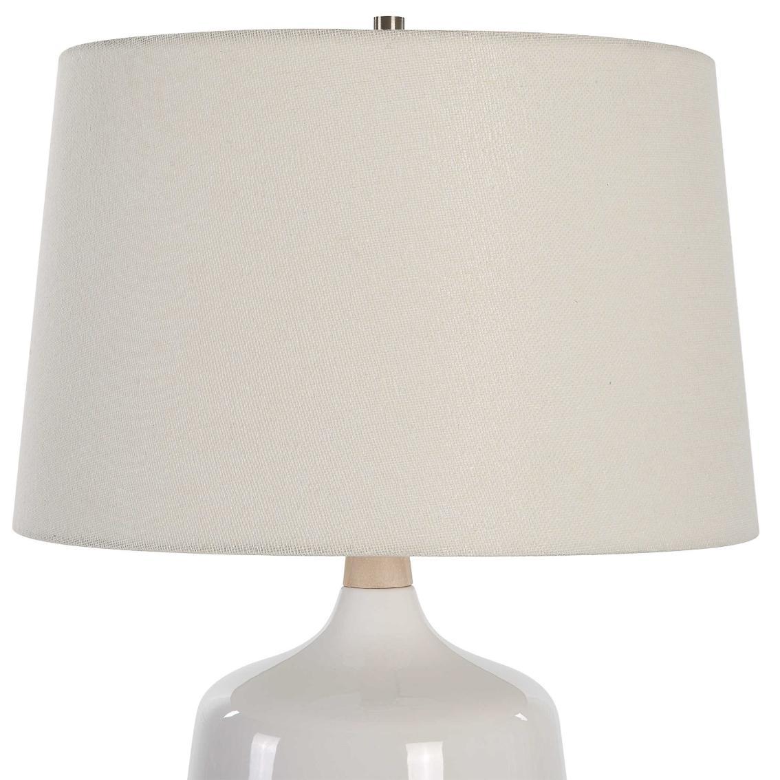 Uttermost Lighting Uttermost Opal Gloss White Table Lamp House of Isabella UK