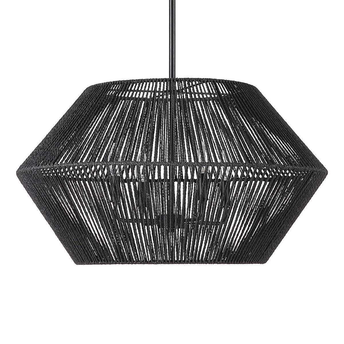 Uttermost Lighting Uttermost Suva 4 Light Black Rope Pendant House of Isabella UK