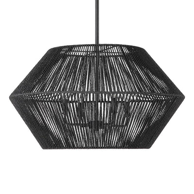 Uttermost Lighting Uttermost Suva 4 Light Black Rope Pendant House of Isabella UK