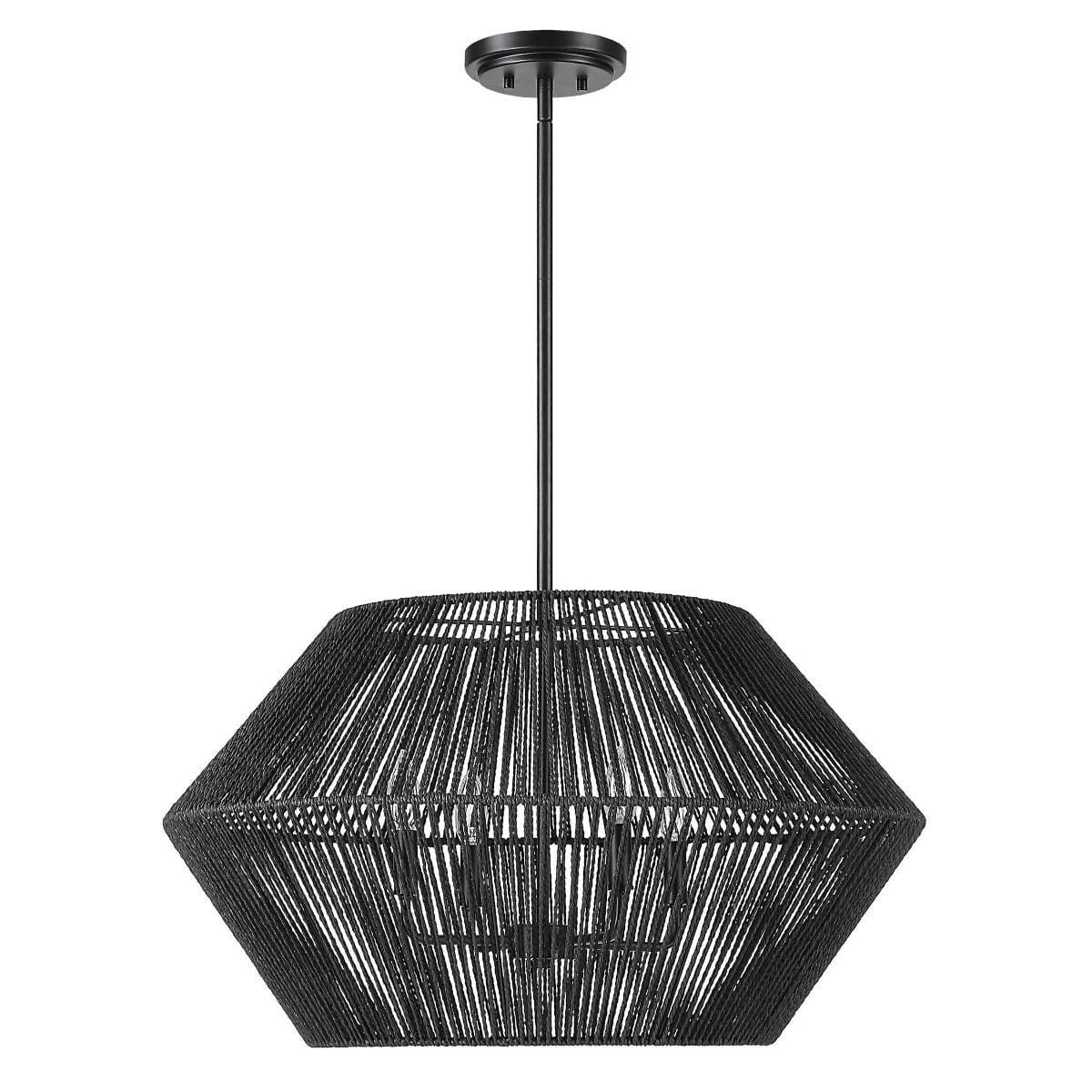 Uttermost Lighting Uttermost Suva 4 Light Black Rope Pendant House of Isabella UK