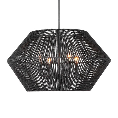 Uttermost Lighting Uttermost Suva 4 Light Black Rope Pendant House of Isabella UK