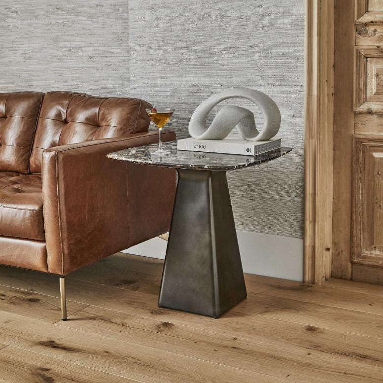 Black Label Equilateral Side Table Marble/bronze.