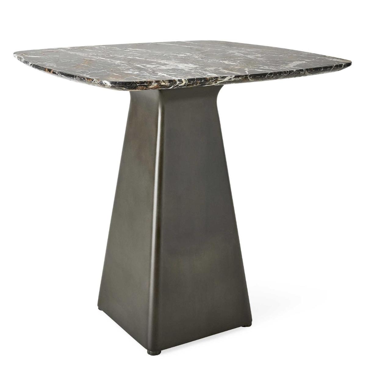 Black Label Equilateral Side Table Marble/bronze.