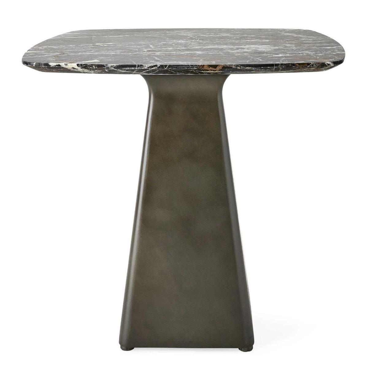 Black Label Equilateral Side Table Marble/bronze.
