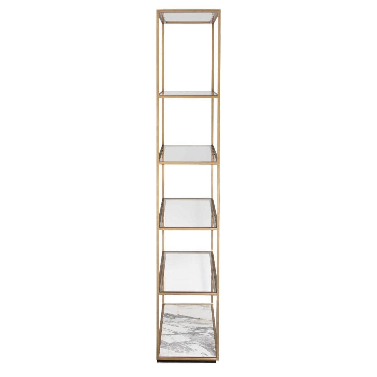 Black Label Floating Plane Etagere - Marble/brass.