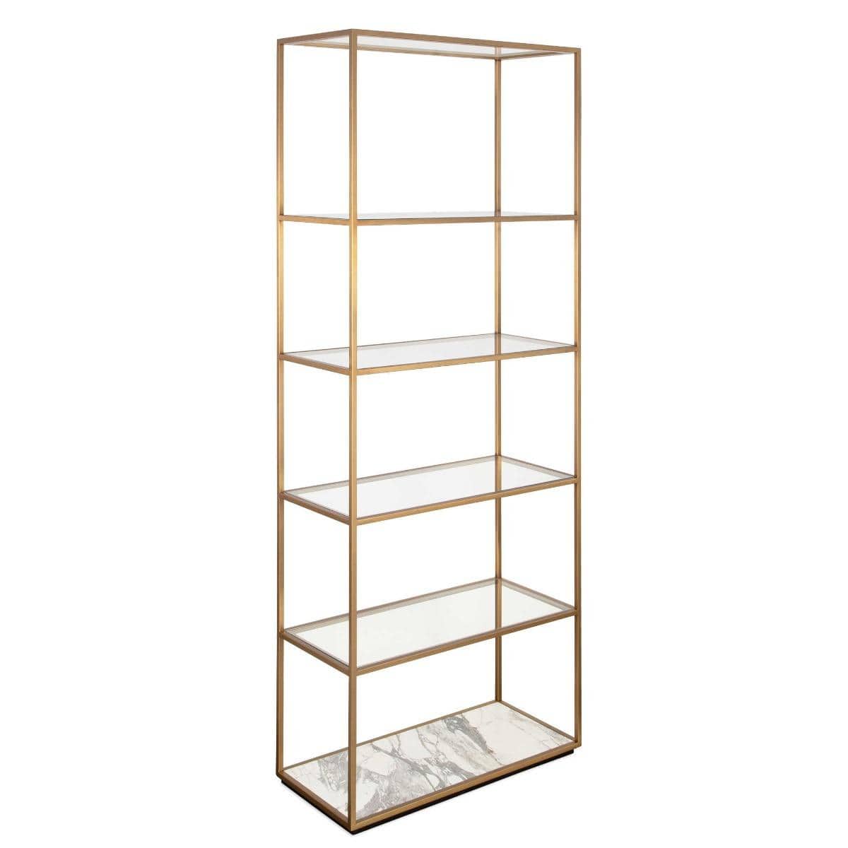 Black Label Floating Plane Etagere - Marble/brass.