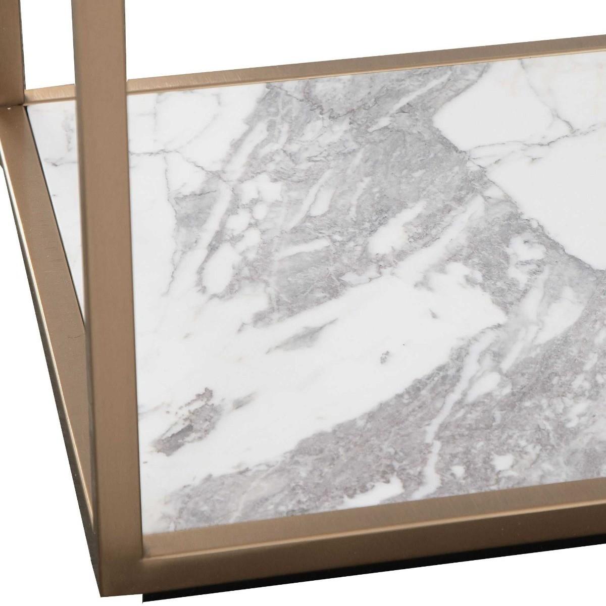 Black Label Floating Plane Etagere - Marble/brass.