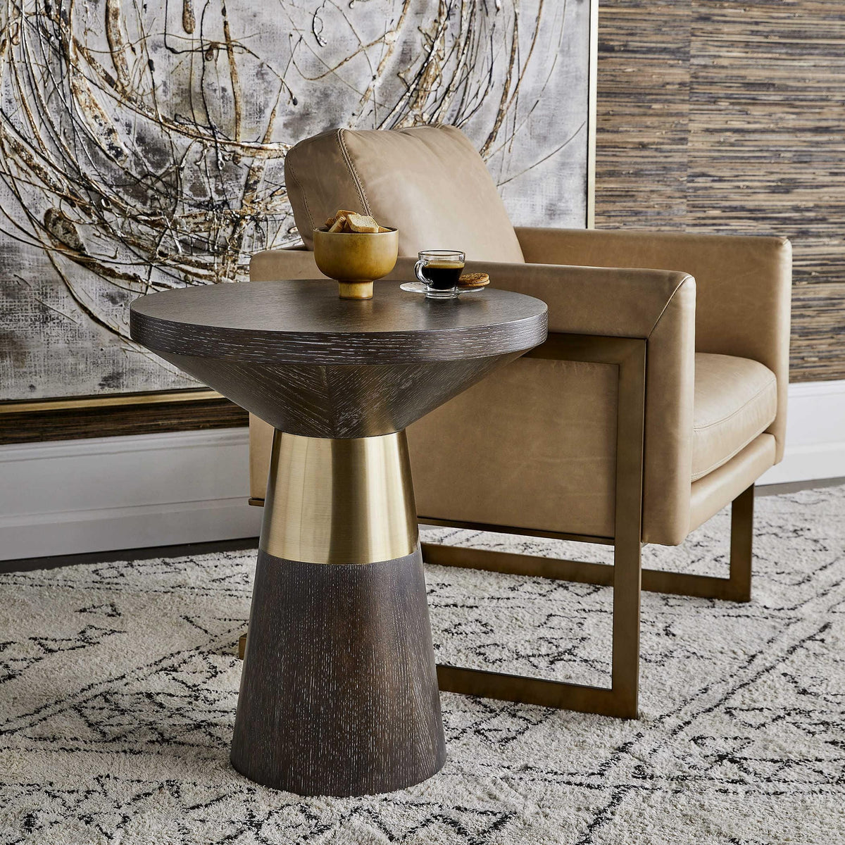 Black Label Flute Accent Table.