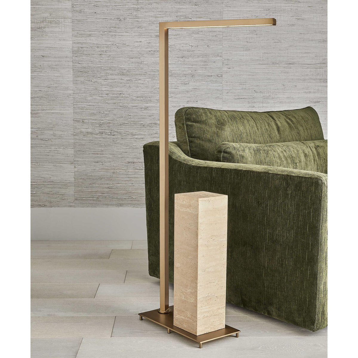 Black Label Illume Drink Stand - Travertine/brass.