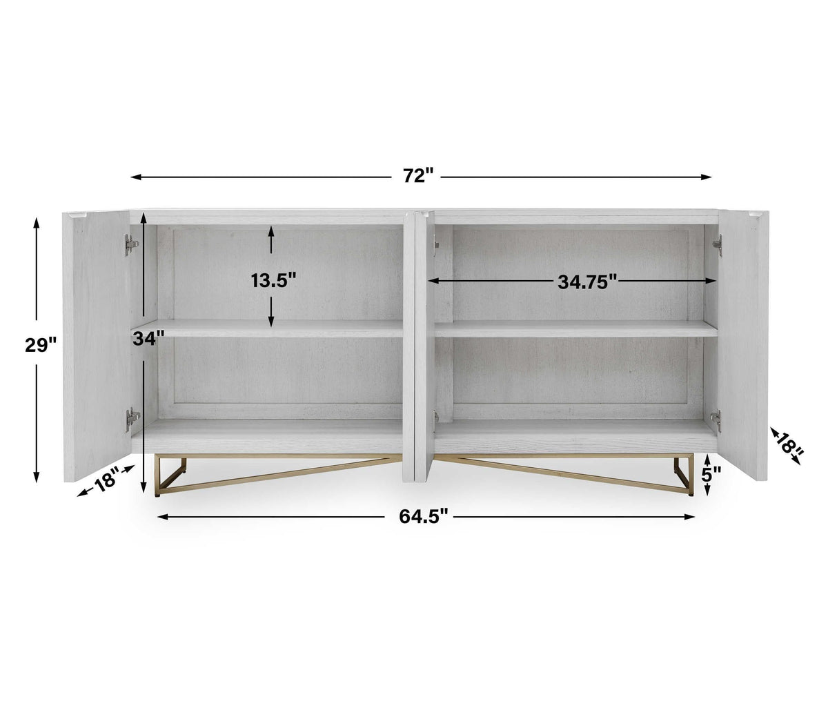 Black Label Ripple 4 Door Cabinet.