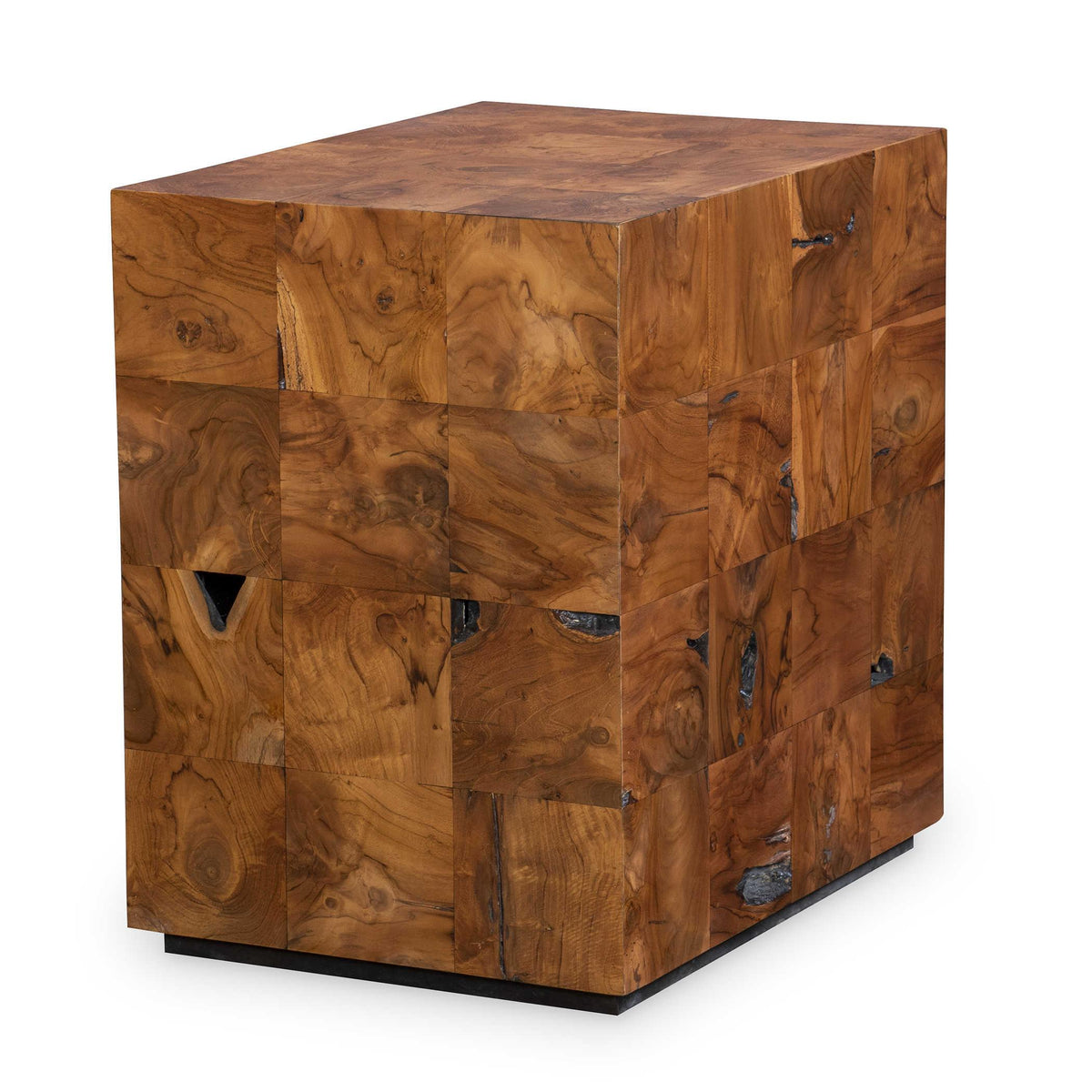 Black Label Teak Tac Toe End Table - Caramel.