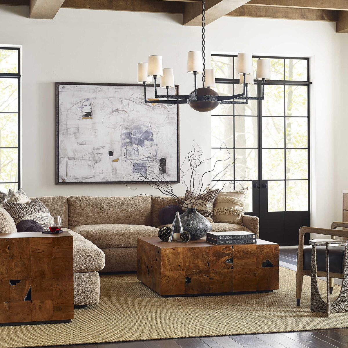 Black Label Teak Tac Toe End Table - Caramel.