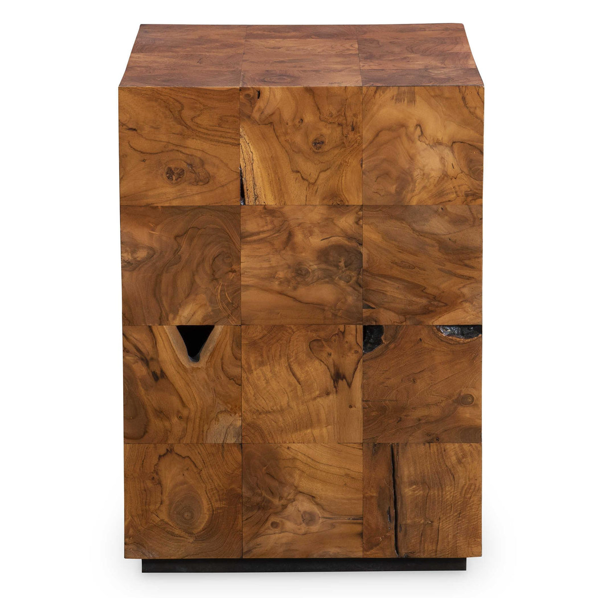 Black Label Teak Tac Toe End Table - Caramel.