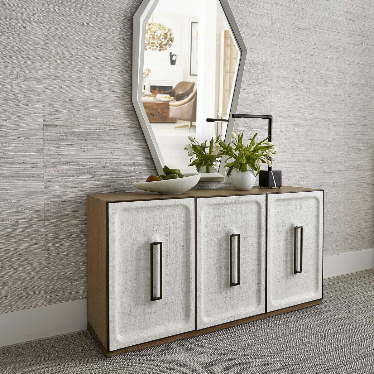 Black Label White Linen 3 Door Cabinet.