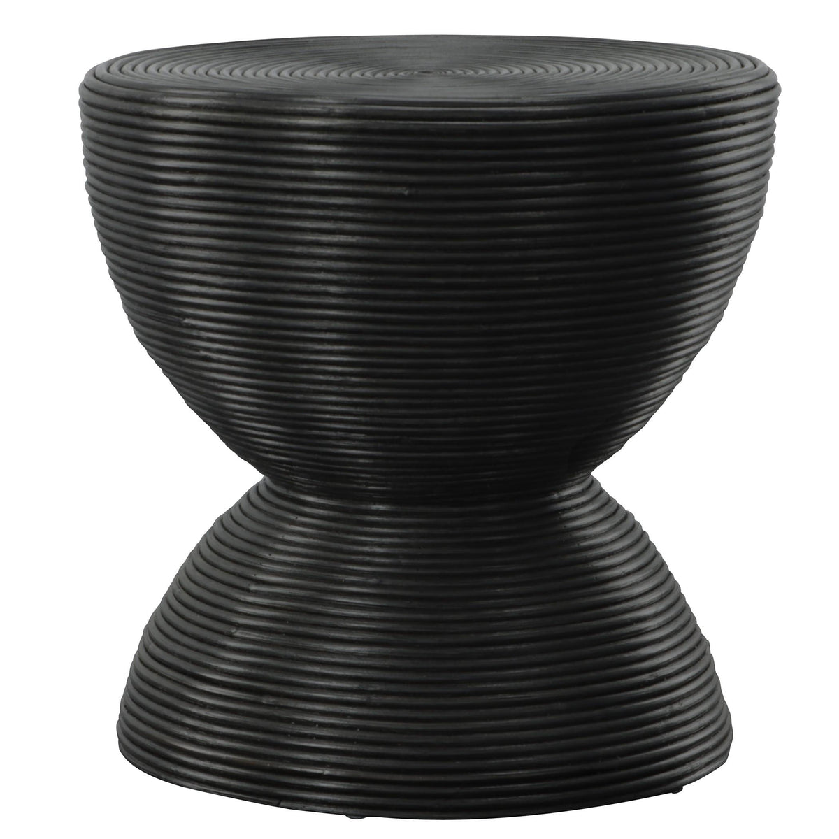 Uttermost Bongo Black Rattan Side Table.