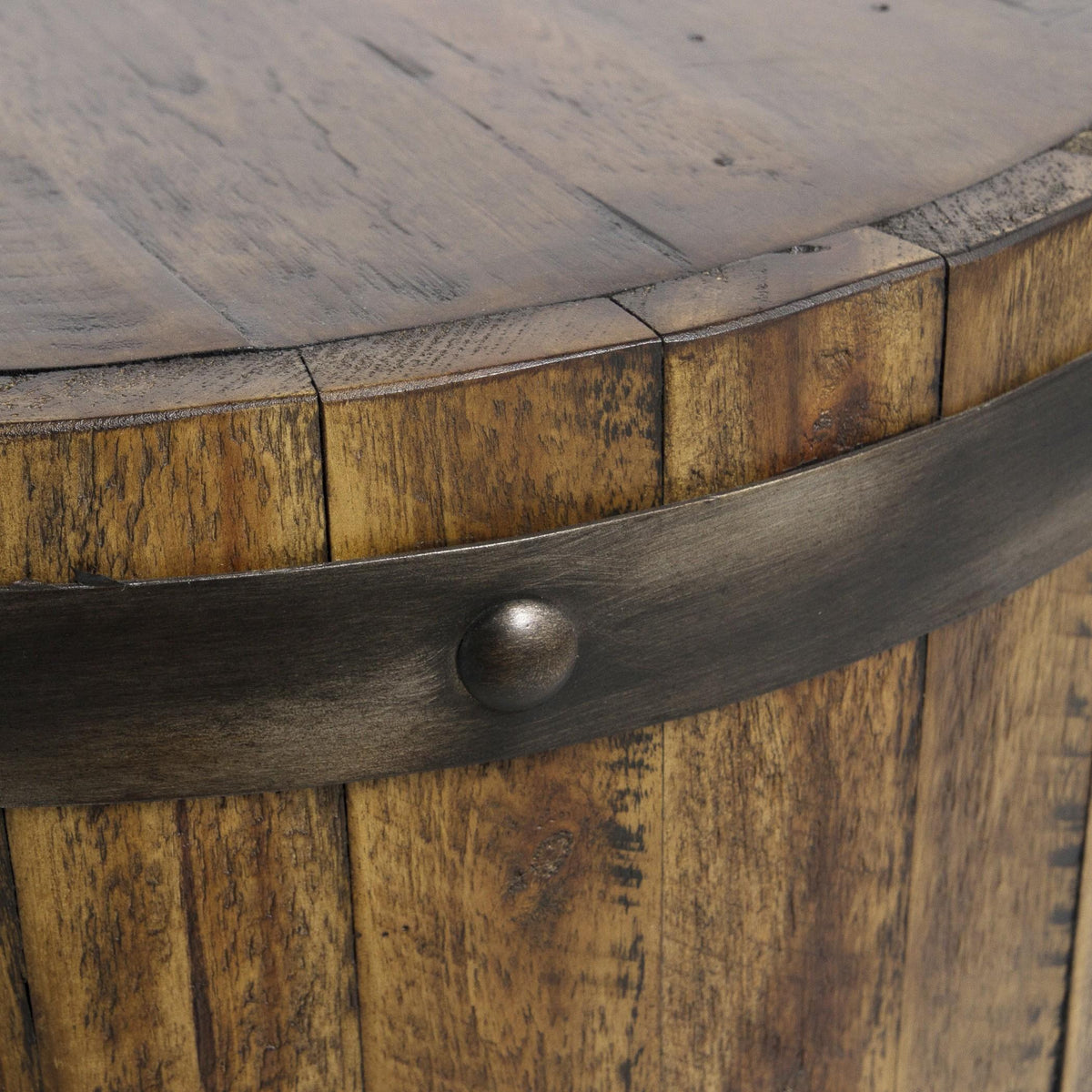 Uttermost Ceylon Wine Barrel Side Table.