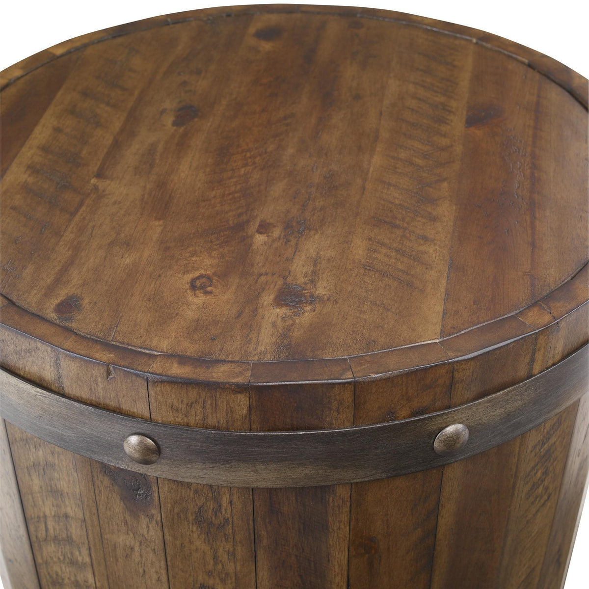 Uttermost Ceylon Wine Barrel Side Table.