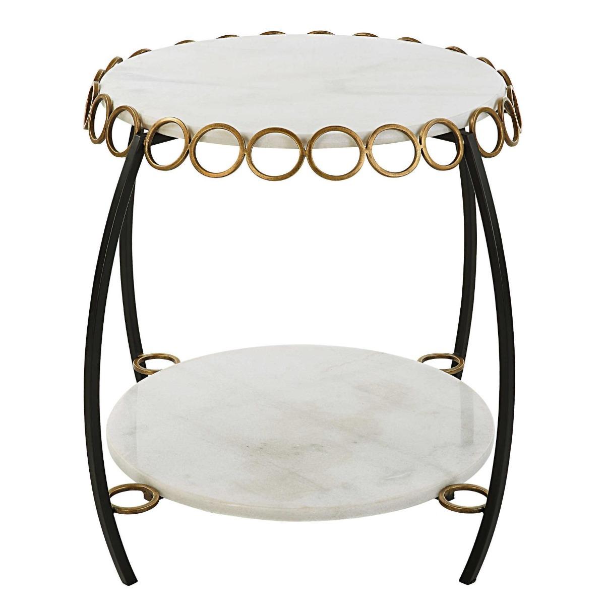 Uttermost Living Uttermost Chainlink White Marble Side Table House of Isabella UK