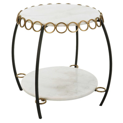 Uttermost Living Uttermost Chainlink White Marble Side Table House of Isabella UK