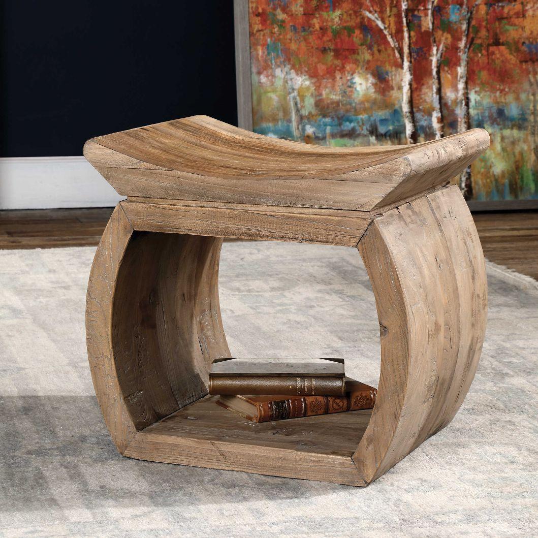 Uttermost Connor Elm Accent Stool.