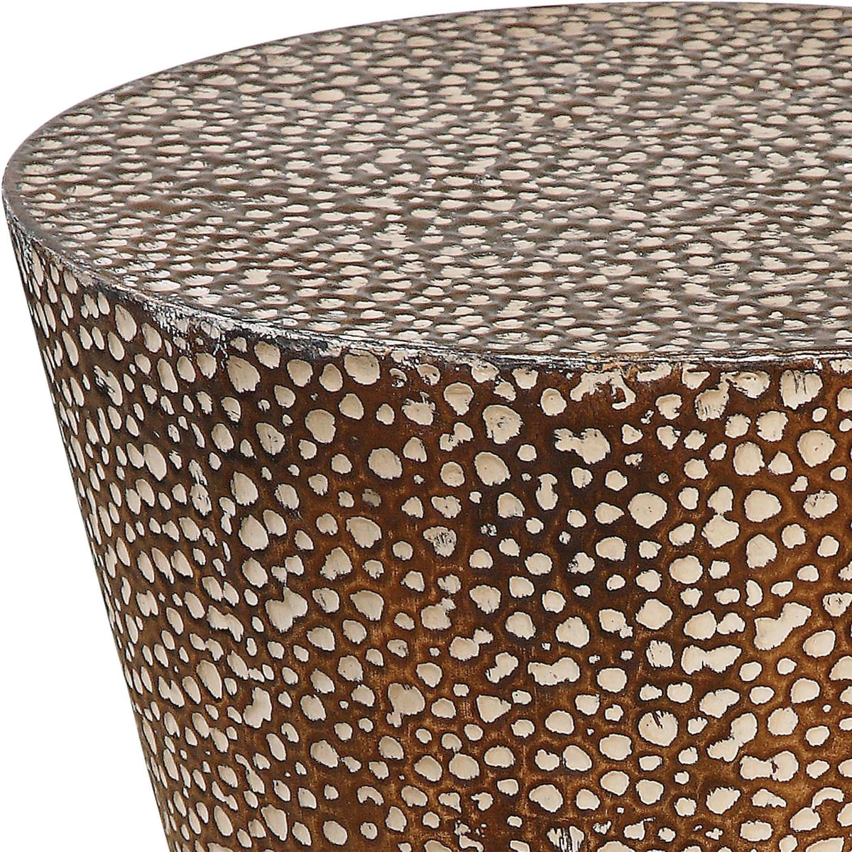 Uttermost Cutler Drum Shaped Accent Table.