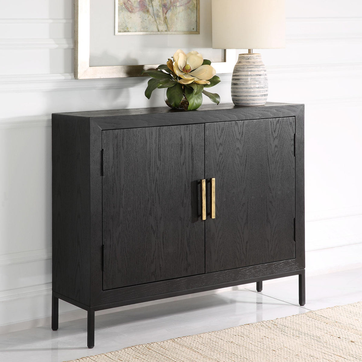 Uttermost Front Range Dark Oak 2 Door Cabinet.