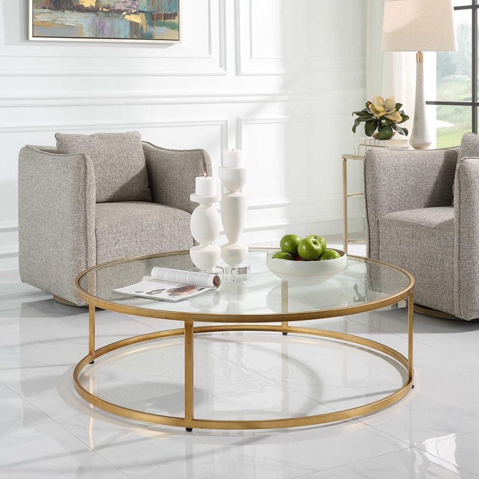 Uttermost Radius Modern Circular Coffee Table.