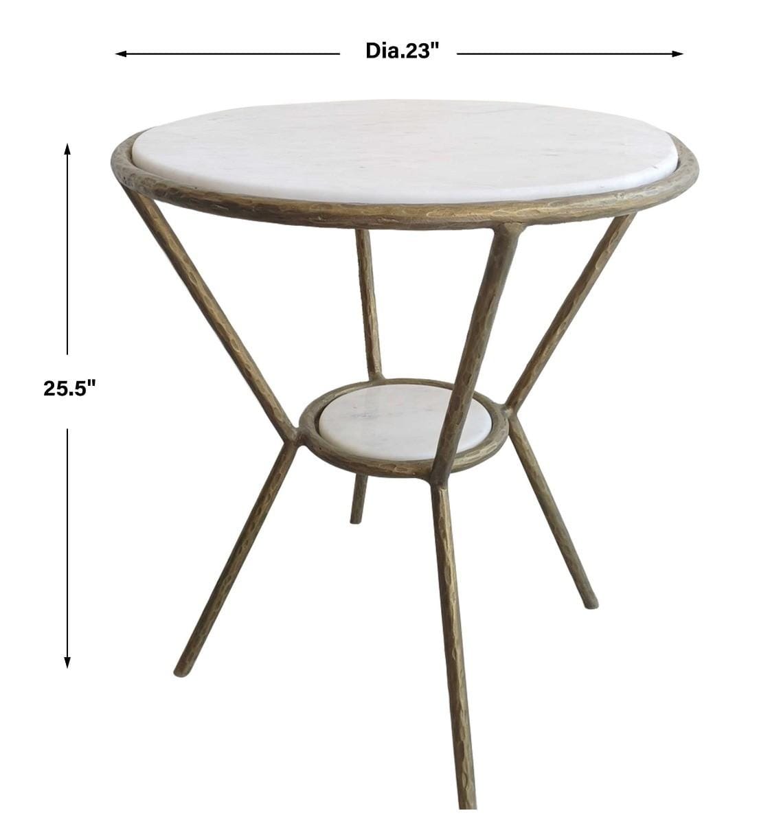 Uttermost Refuge Round White Side Table.