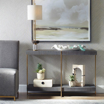 Uttermost Living Uttermost Taja Modern Brass & Wood Console Table House of Isabella UK