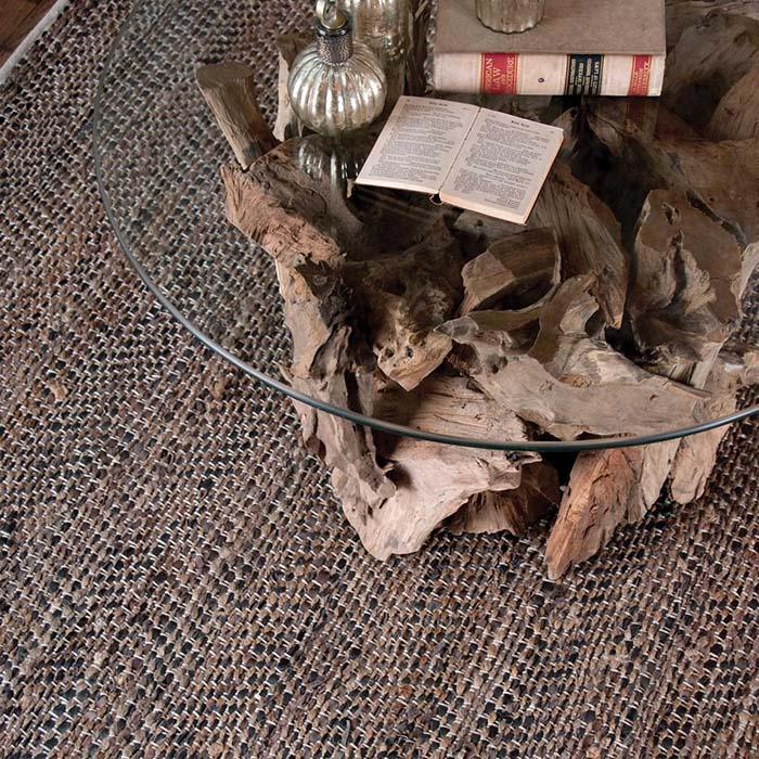 Uttermost Tobais 5 X 8 Rescued Leather & Hemp Rug.