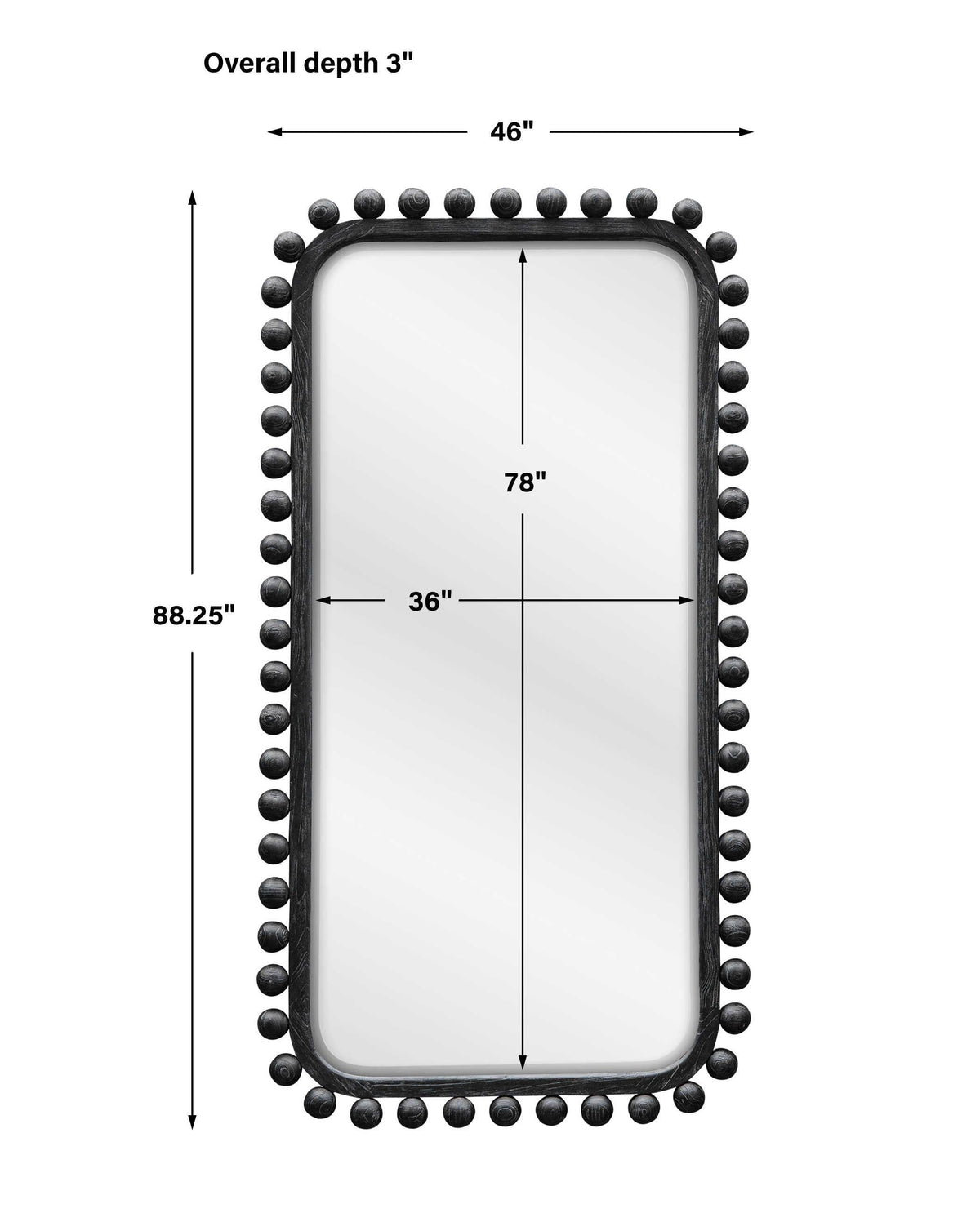 Black Label Brianza Mirror - 46x88 Ebony.