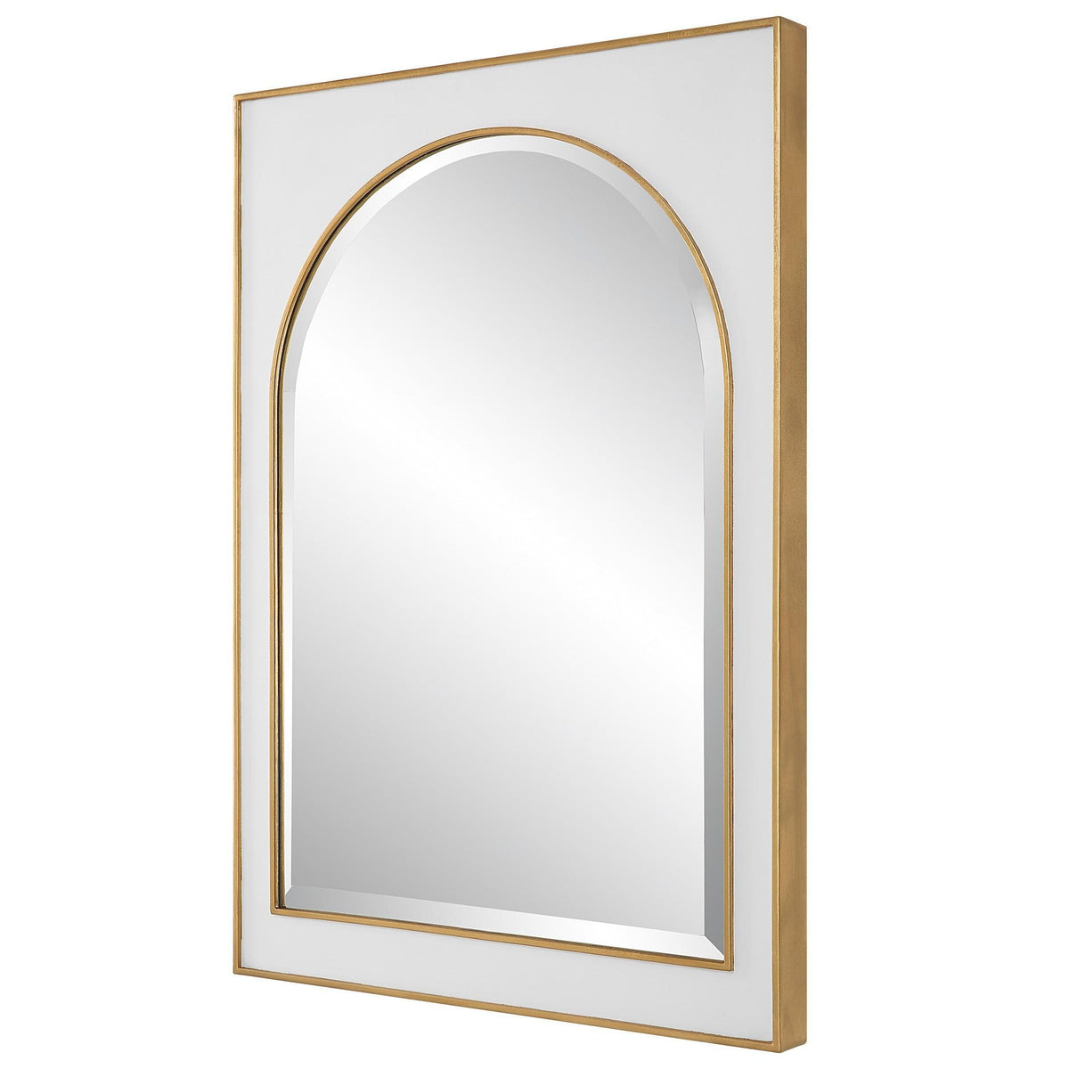 Uttermost Crisanta Gloss White Arch Mirror.