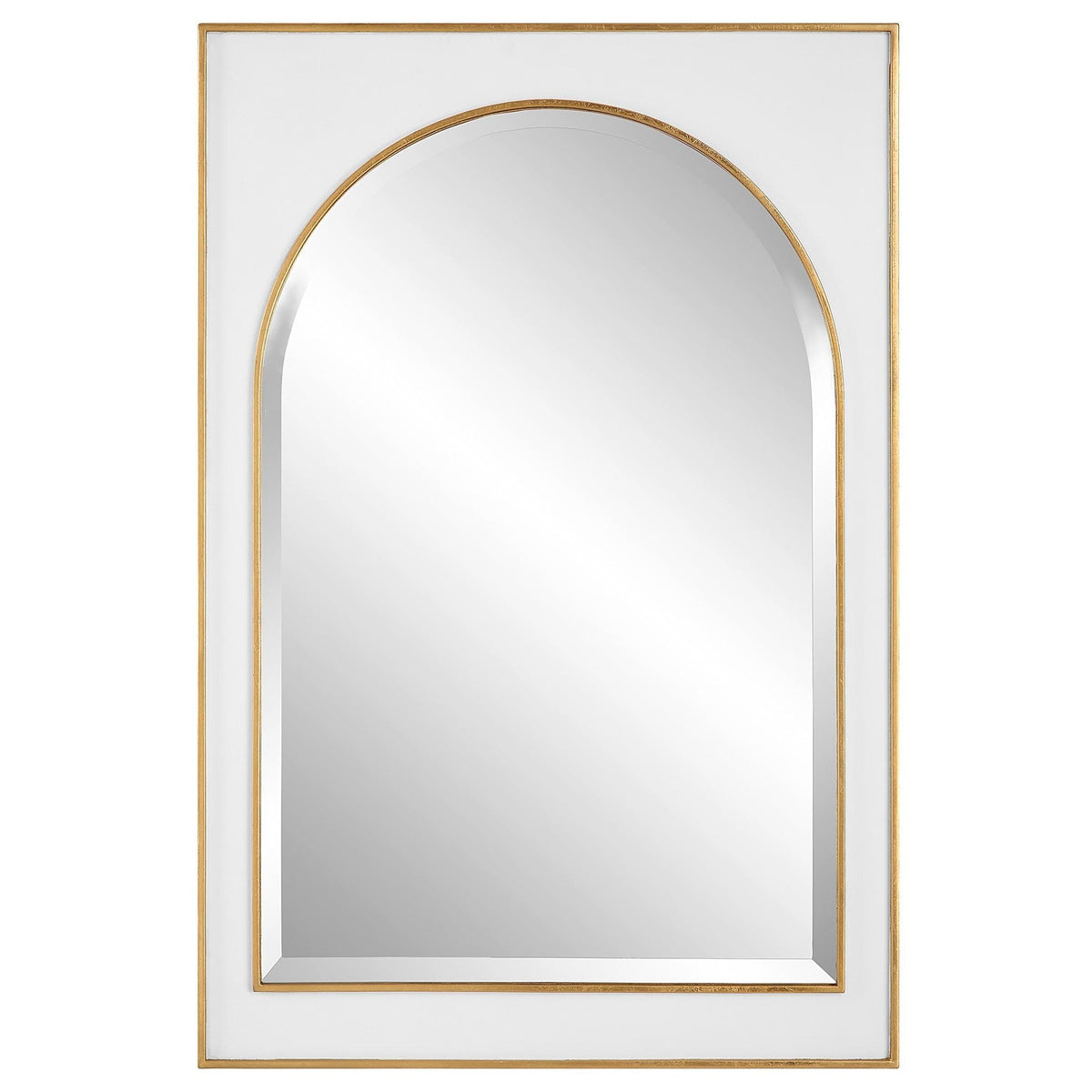 Uttermost Crisanta Gloss White Arch Mirror.