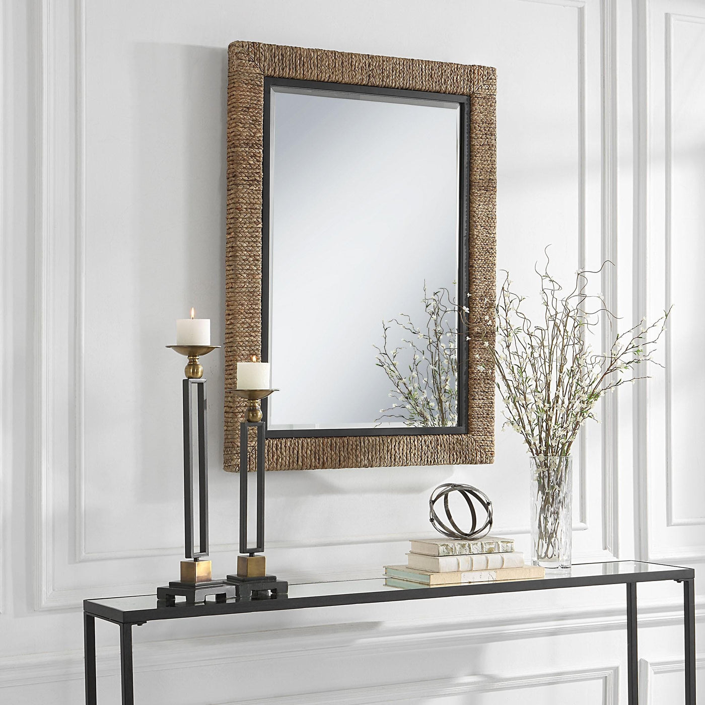 Uttermost Mirrors Uttermost Island Braided Straw Mirror House of Isabella UK